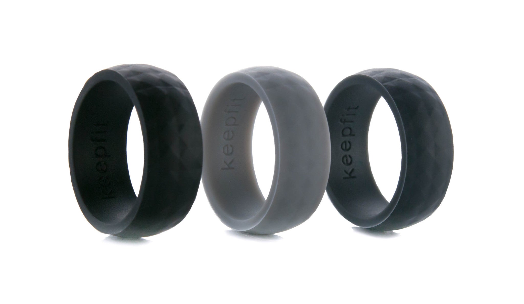 3 Premium Silicone Wedding Rings by KeepFit 