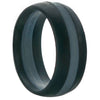 Silicone Ring | Black with Grey Strip