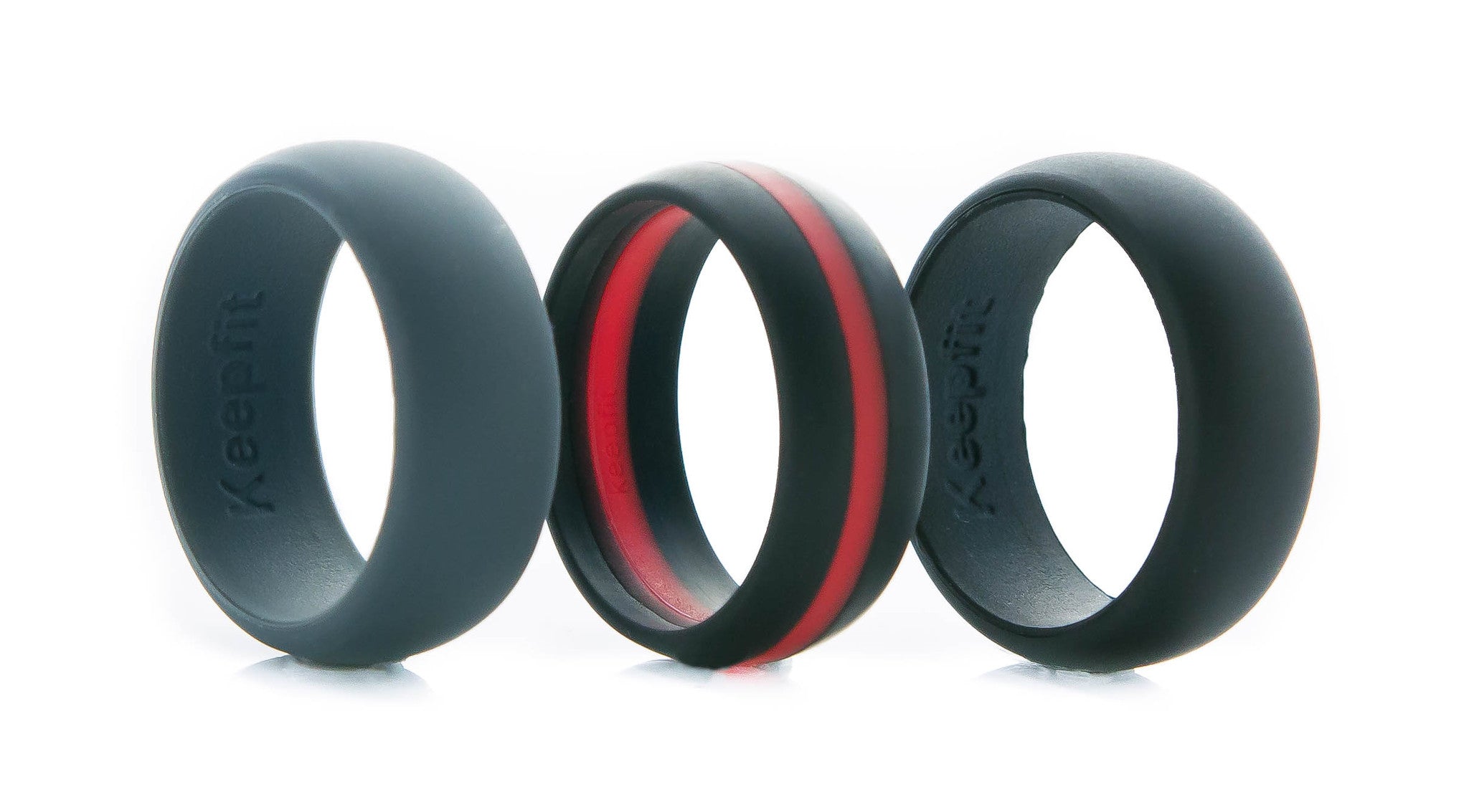 Red and black silicone ring hot sale